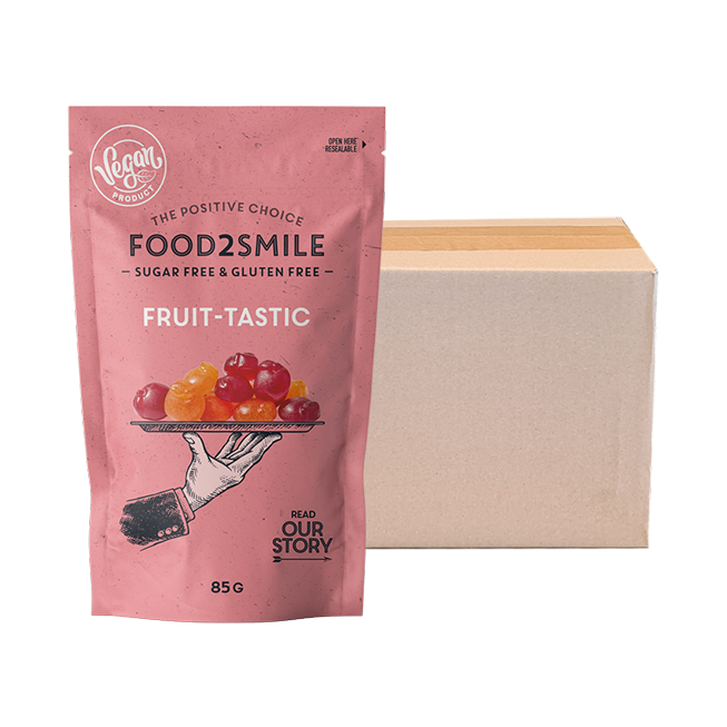 Zuckerfreie Süßigkeiten mit Fruchtgeschmack | Fruit-Tastic 8x85 Gramm